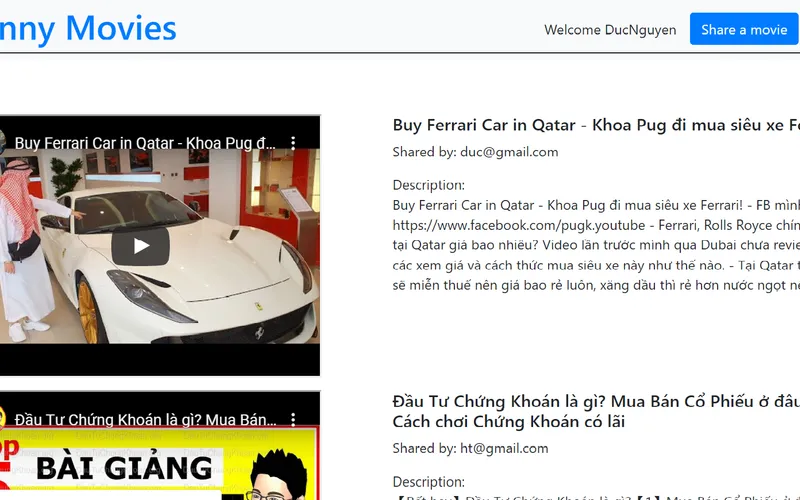Screenshot of Youtube Share